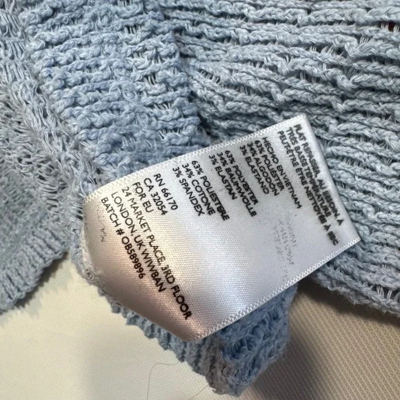 Boho Coquette Women XS Kimchi Blue Waffle Knit Cropped Hoodie Periwinkle Blue - Picture 5 of 7